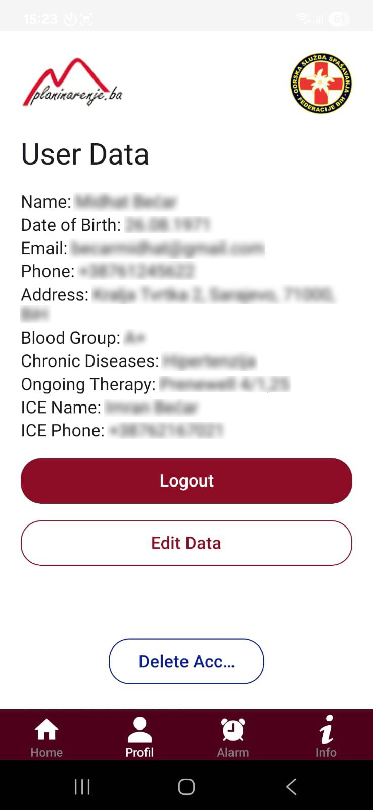 User profile